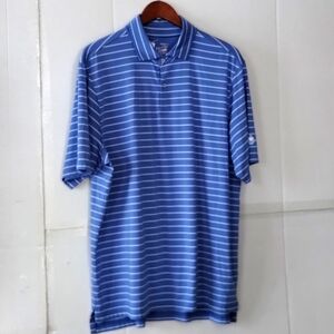 FG Tech blue stripes golf polo shirt size XL mens active sporty outdoors soft